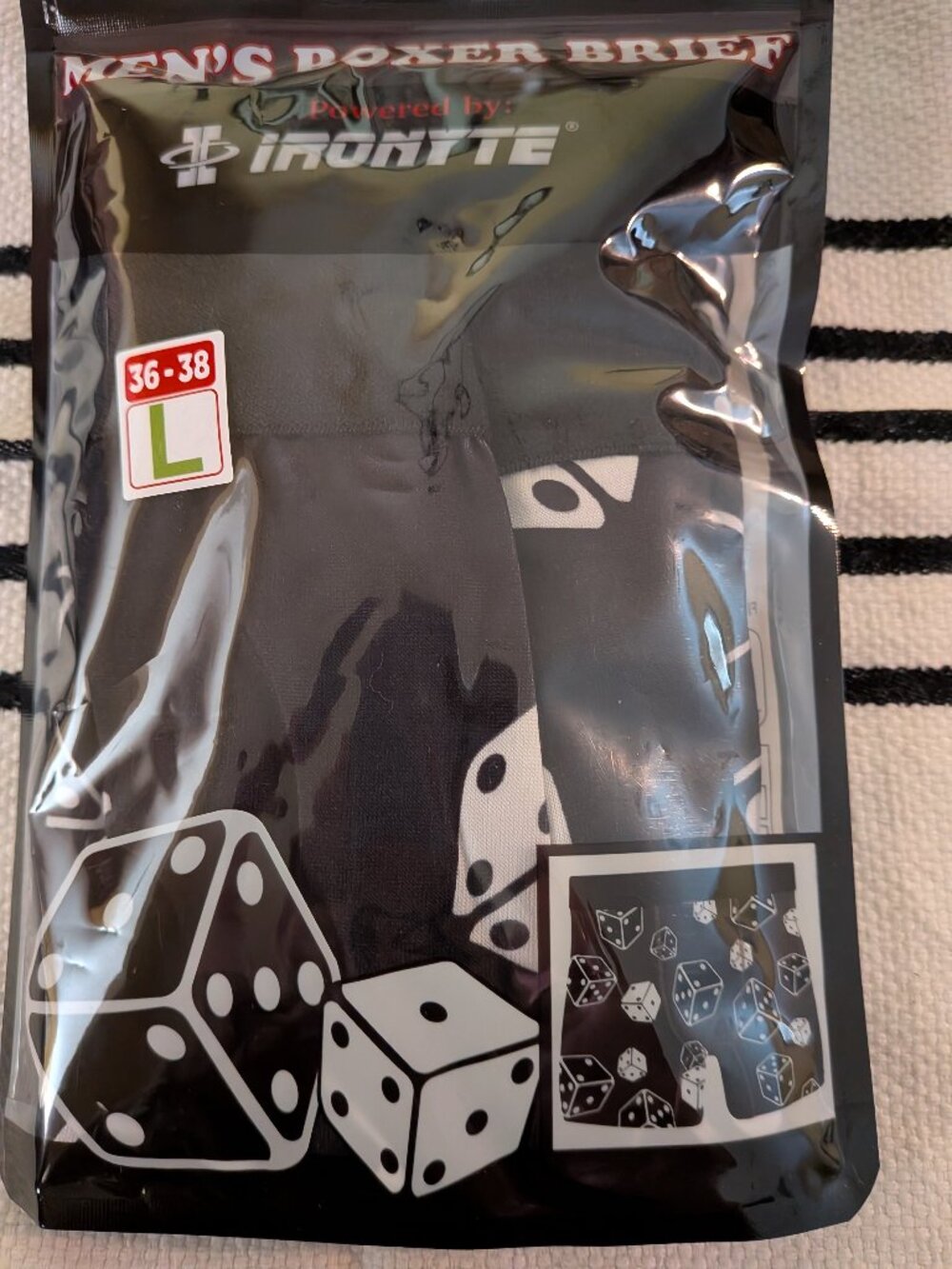 Men's Dice Gambling Boxer Brief Underwear Sockopath Size L 36-38